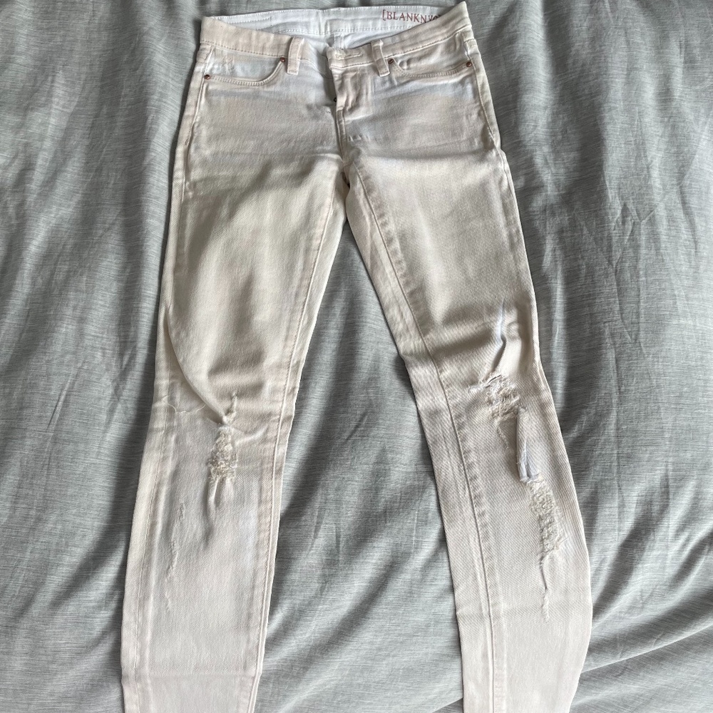 Blank NYC cream wash skinny jeans size 25